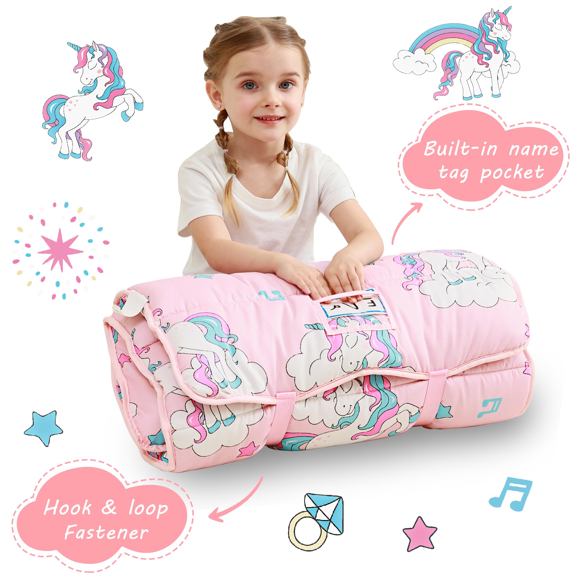 Lasoftan nap mat pillow insert close-up highlighting head support.