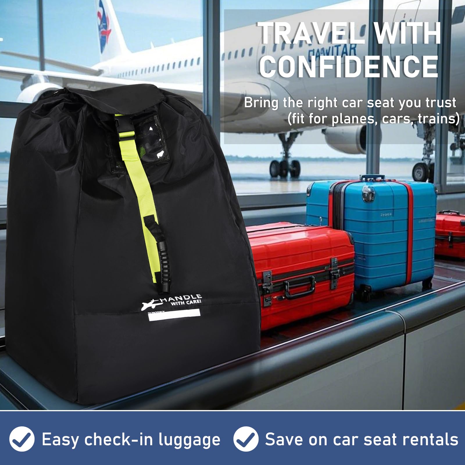 LASUK car seat travel bag is lightweight and easy to store