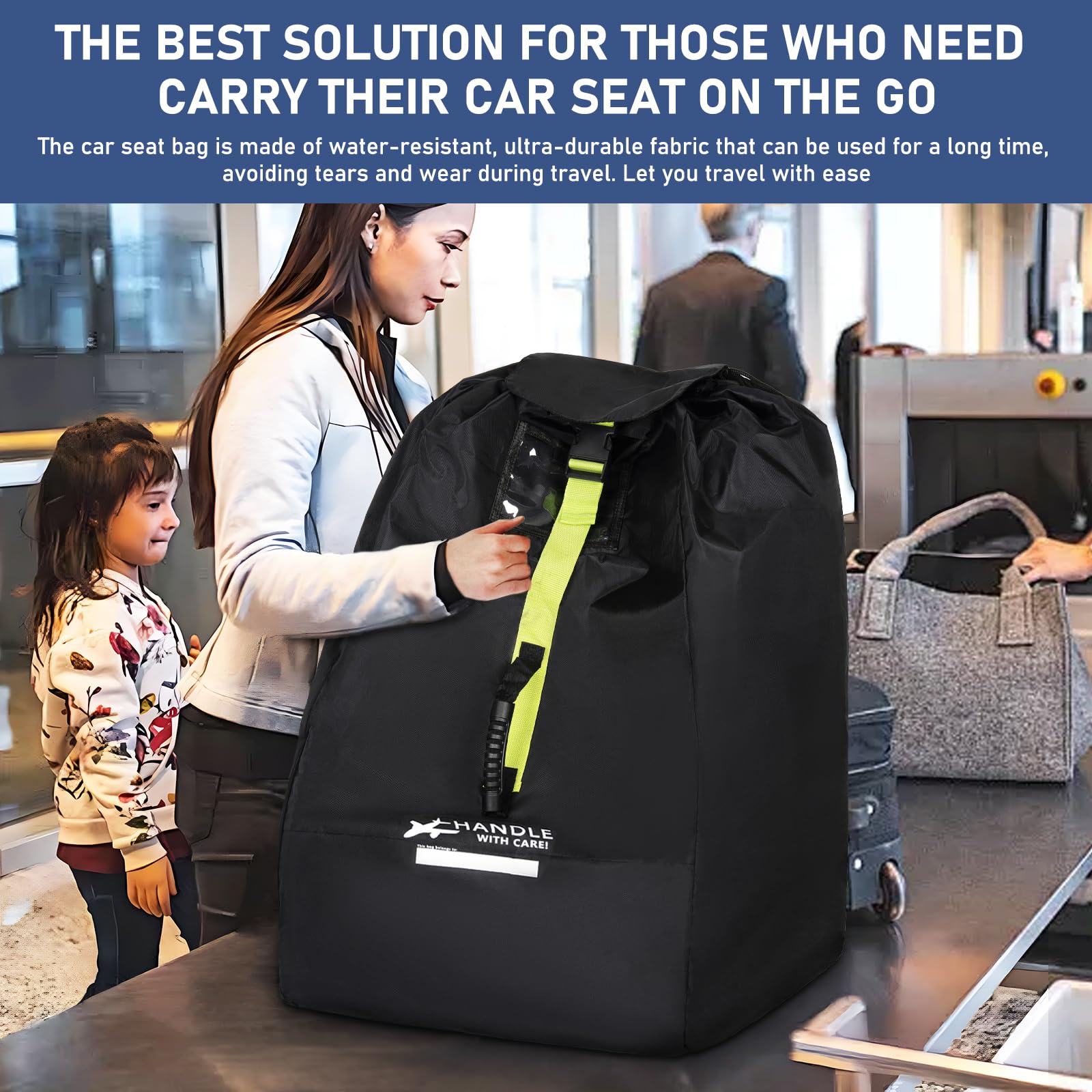 LASUK car seat travel bag fits most infant convertible and booster seats