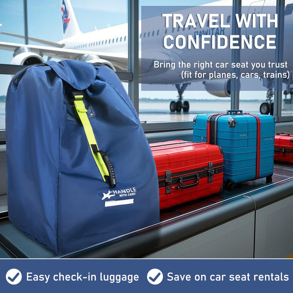 LASUK travel bag fits most infant, convertible, and booster seats for versatility