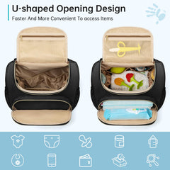 LASUK diaper backpack durable shoulder straps provide comfortable carrying on busy days.