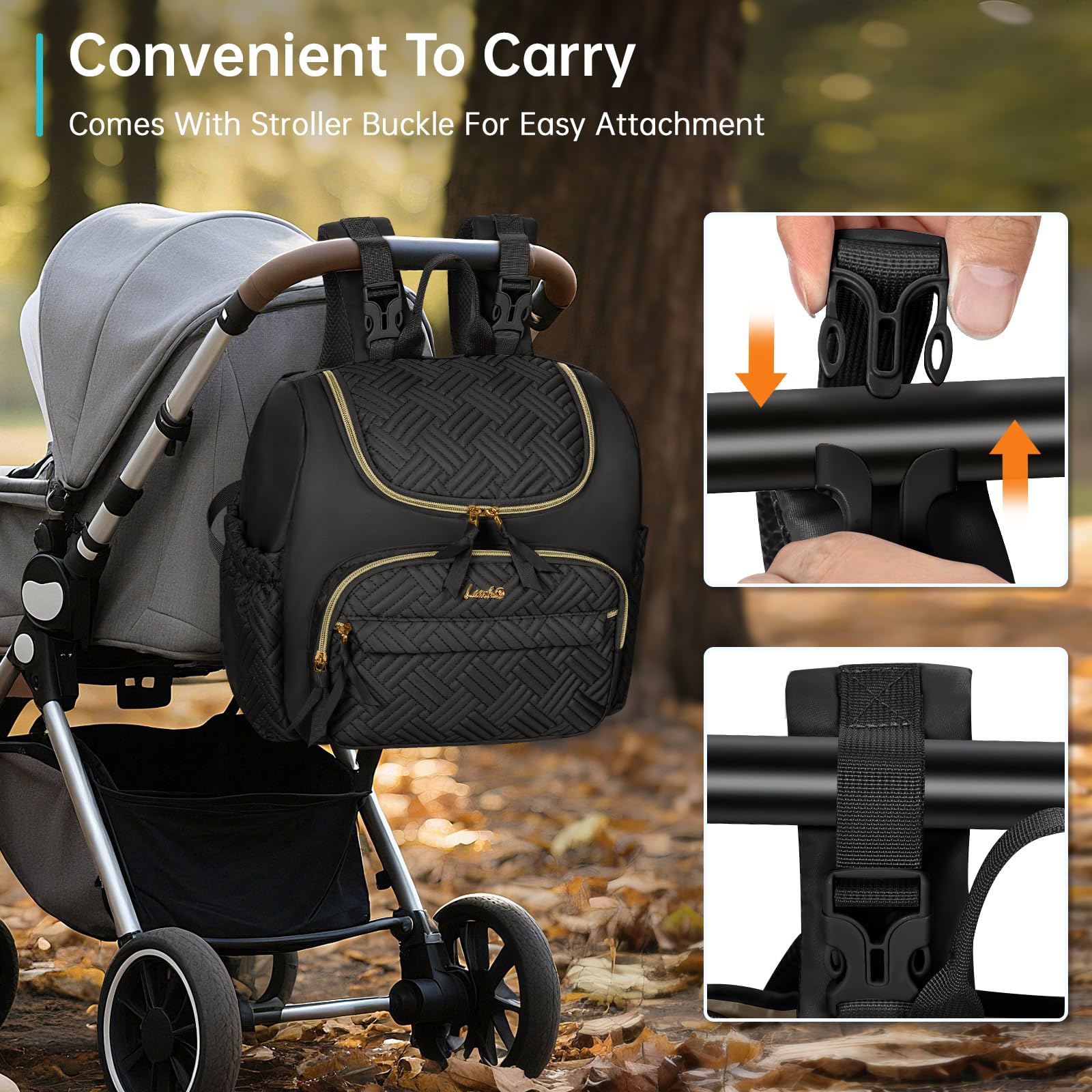LASUK diaper backpack multi-pocket design supports organized packing during trips.