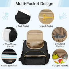 LASUK diaper backpack quilted design adds a stylish touch for modern parents.