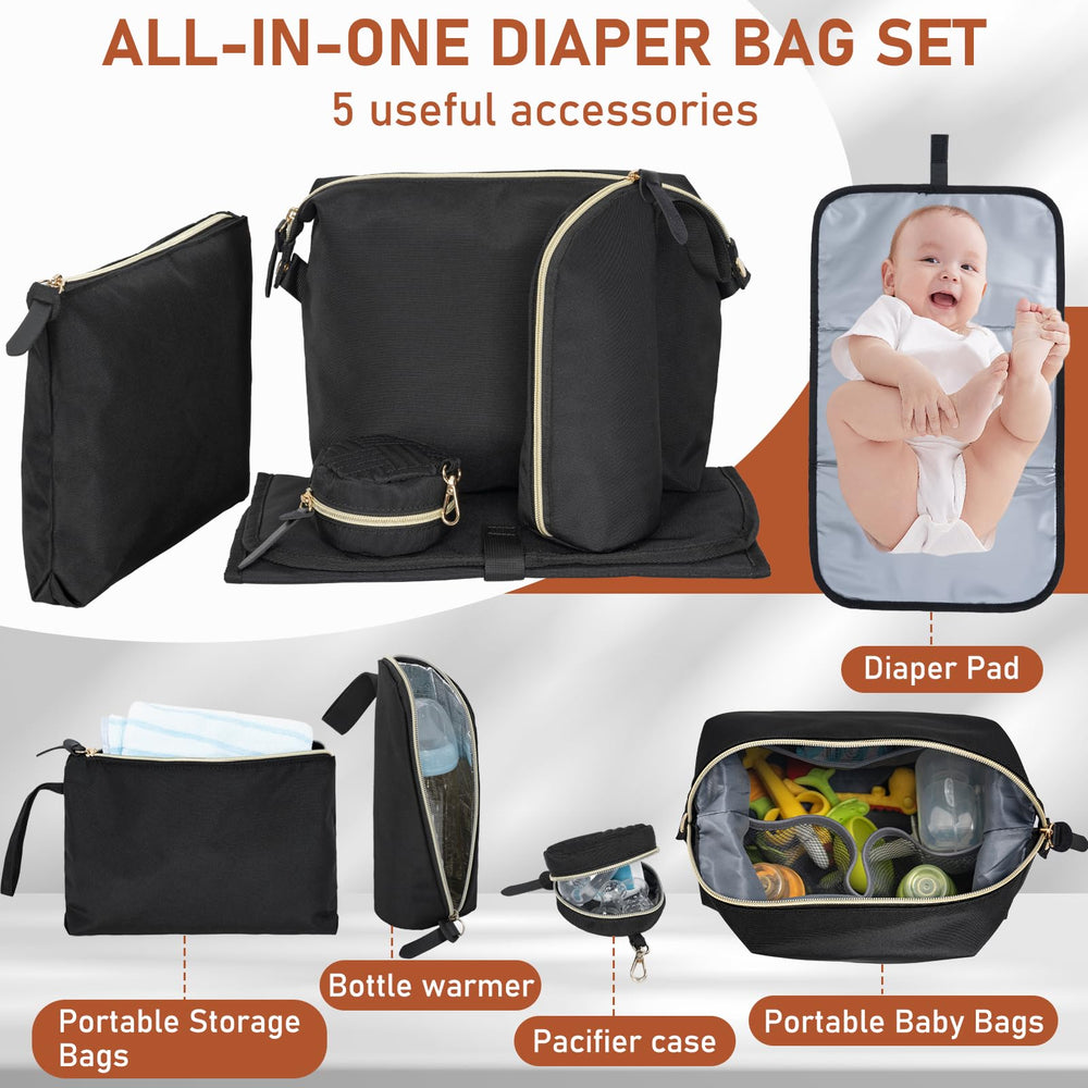 LASUK diaper tote changing pad inside offers a soft, portable surface for easy diaper changes.