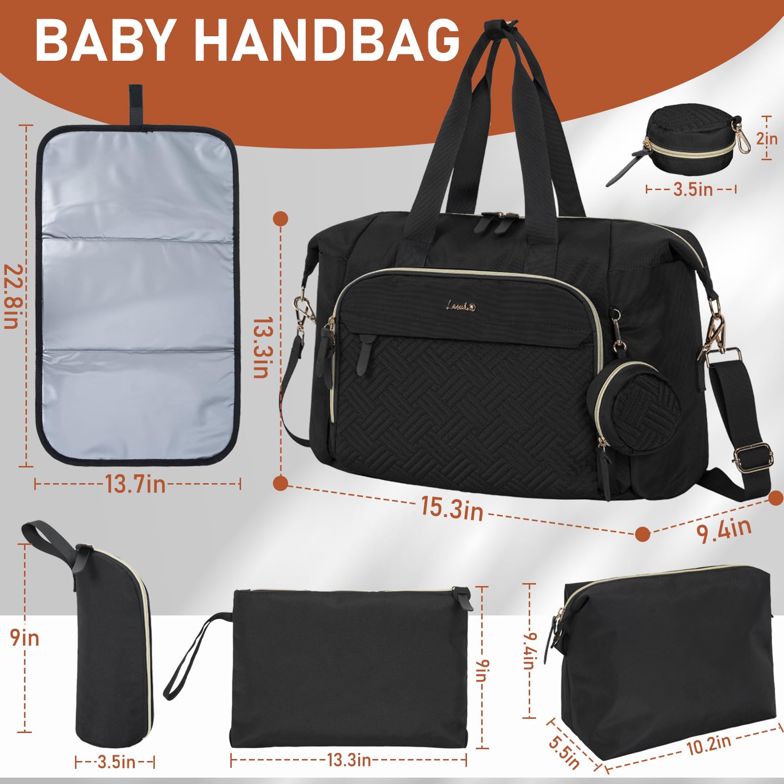 LASUK organizer bag helps separate baby gear for faster access.