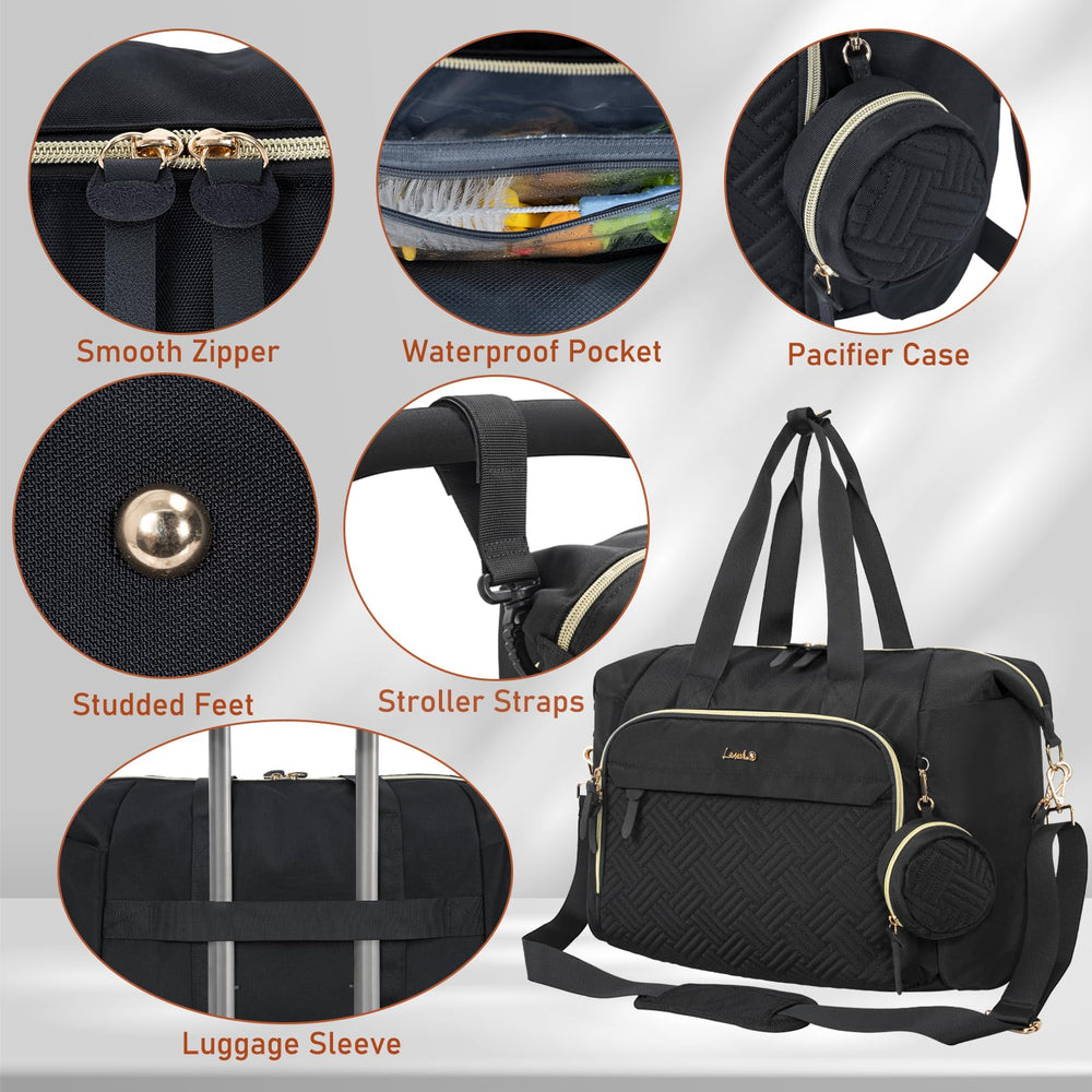 LASUK shoulder strap provides comfortable crossbody wear for busy parents.