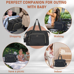 LASUK diaper tote zippered toiletry bag keeps wipes secure and easy to locate.