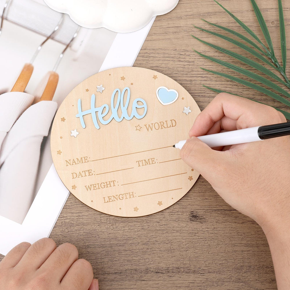 Lasuroa nursery decor with hello world sign adds timeless charm.
