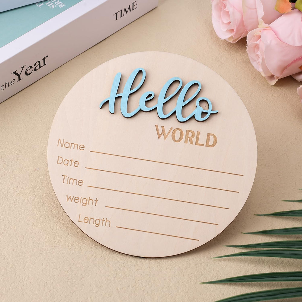 lasuroa Hello World sign with raised lettering and 3D detail