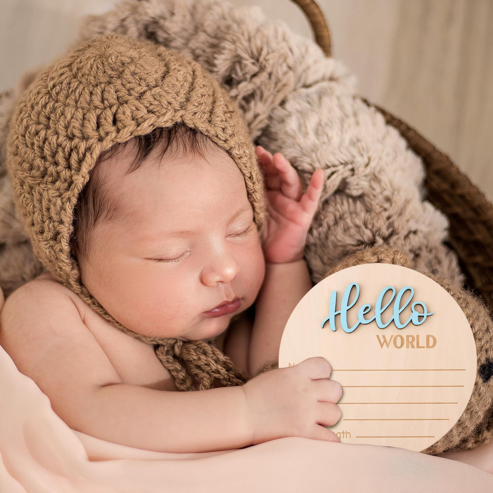 lasuroa round nursery sign for hanging or photo props