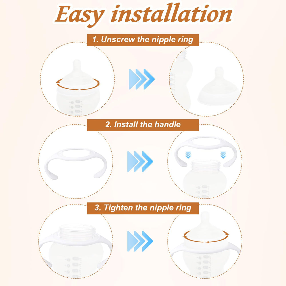 lasuroa baby bottle handles white color offers clean, minimalist look during feeding.