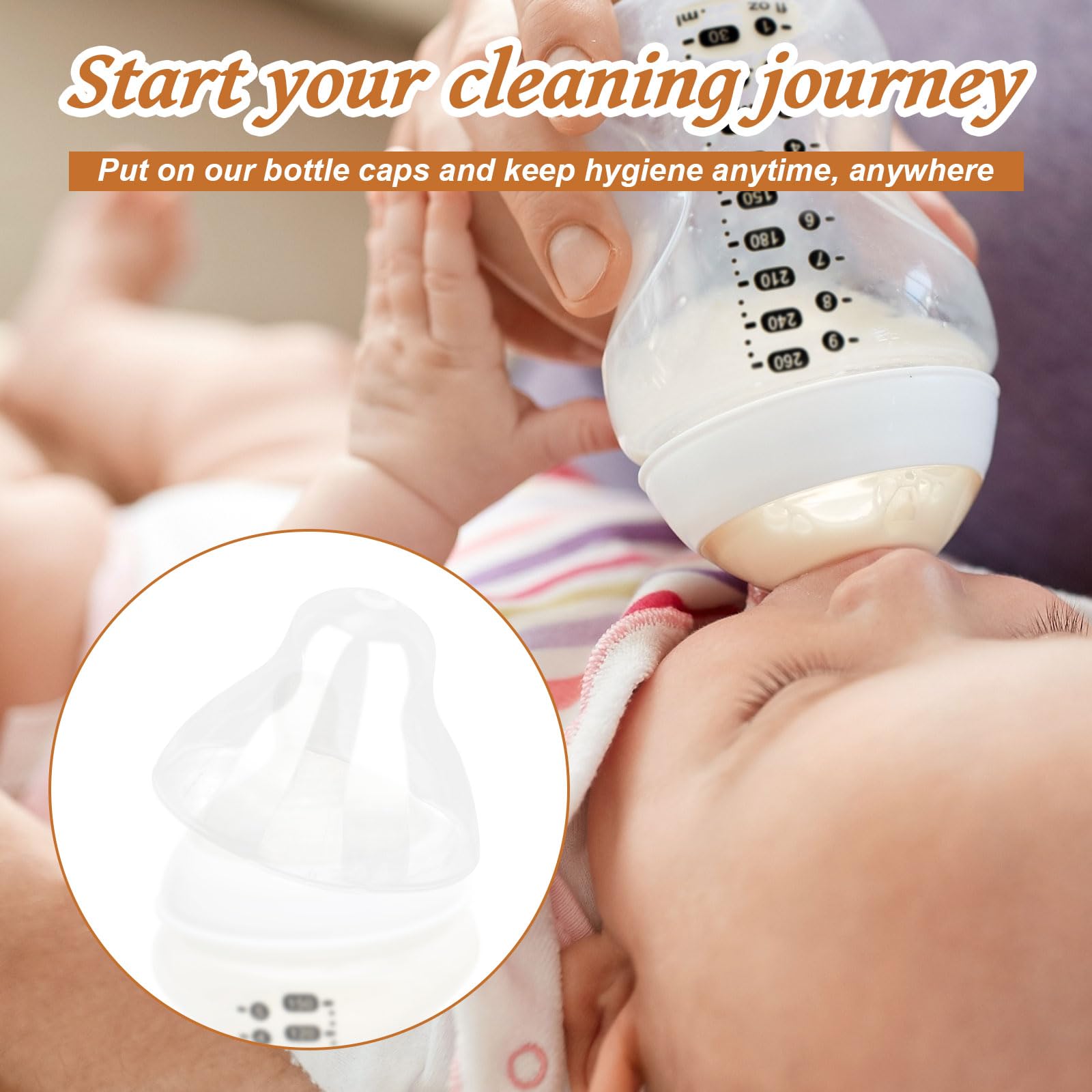 Lasuroa baby bottle lid compact size 7.4cm fits 5oz and 9oz bottles