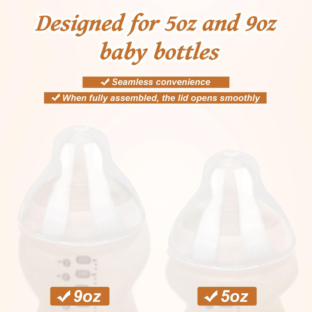 Lasuroa BPA-free bottle lids provide leakproof seal and safe feeding moments