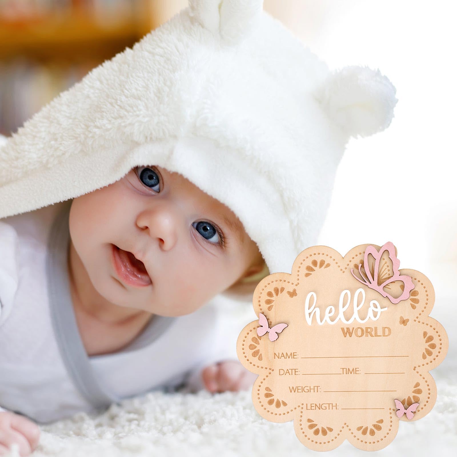 Lasuroa durable wooden birth sign designed for long lasting keepsake