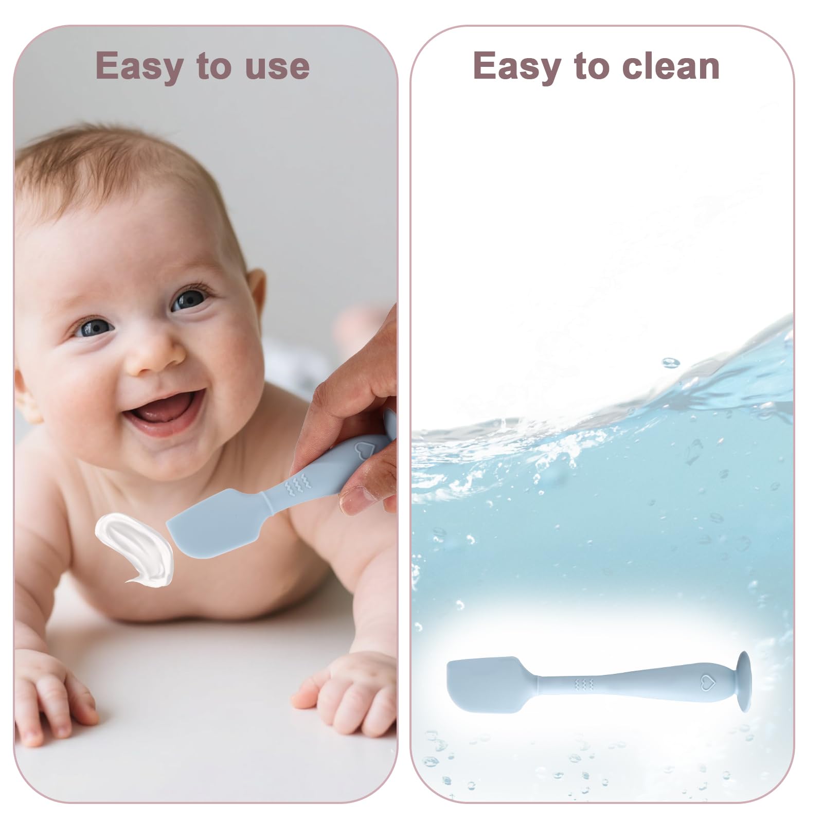 Lasuroa ergonomic grip spatula designed for easy one-handed use during busy changes.