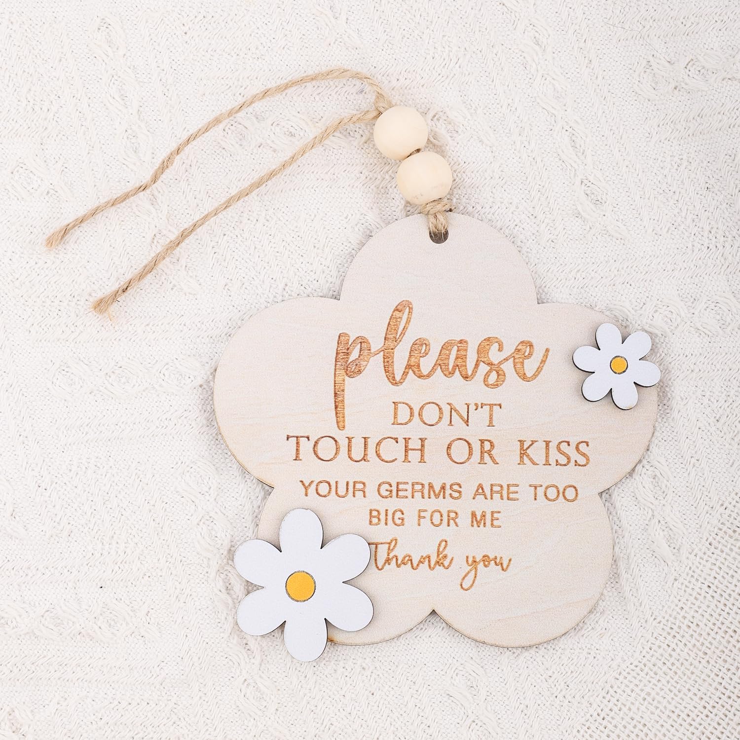 Lasuroa please do not touch baby sign wooden carved detail adds charm