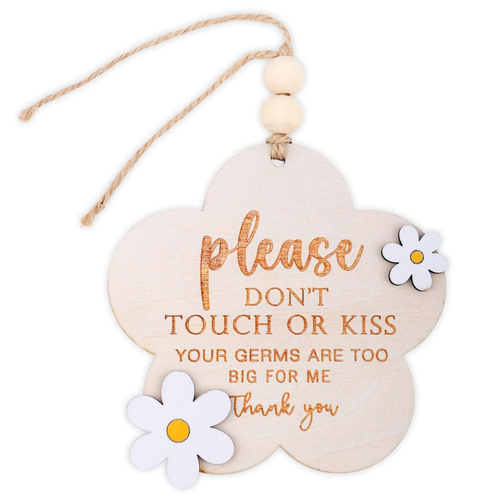 Lasuroa please do not touch baby sign wooden flower front for gentle boundary reminder