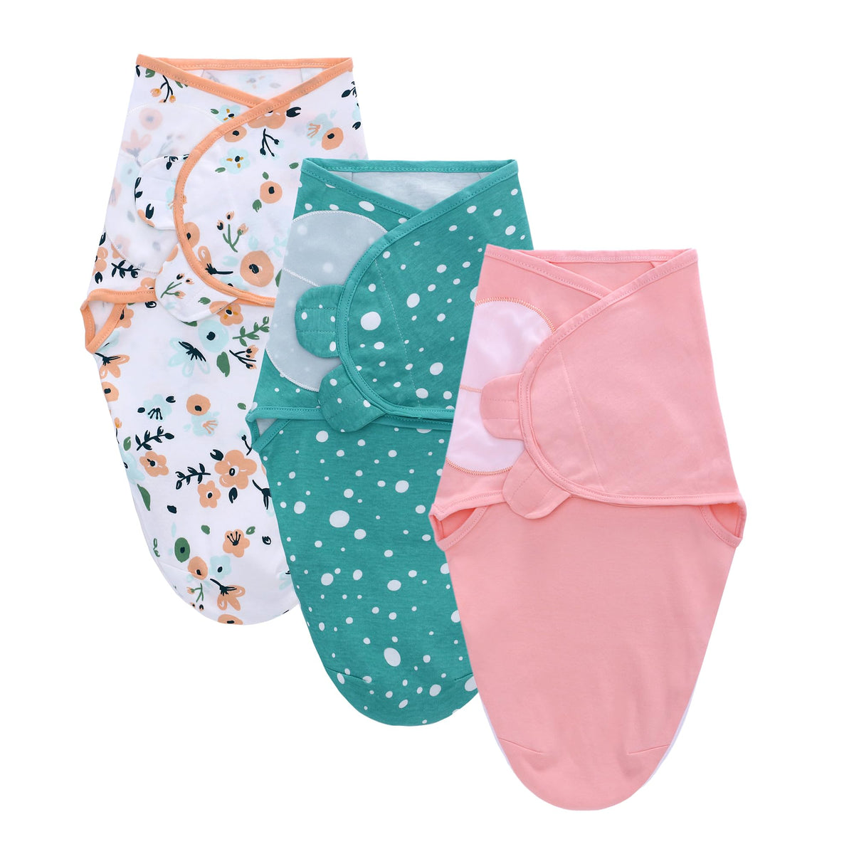 LAT LEE AND TOWN swaddle with zip in pink flowers promotes breathable comfort for baby