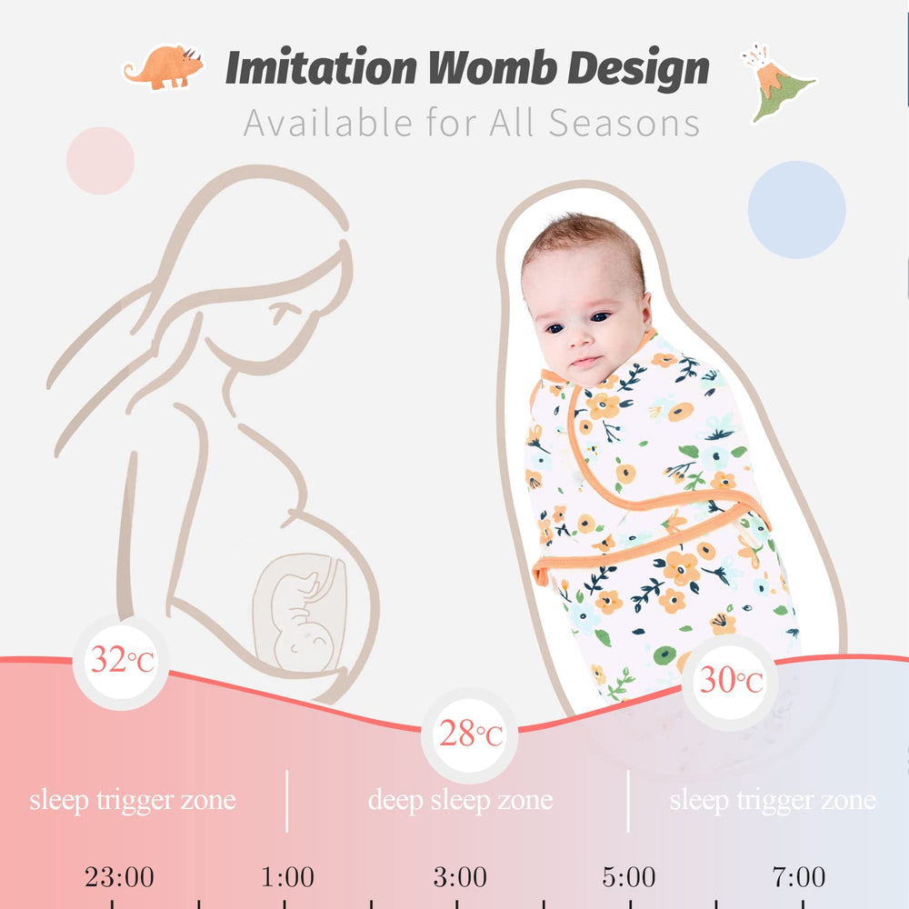 LAT LEE AND TOWN secure-fastening provides snug, adjustable swaddling