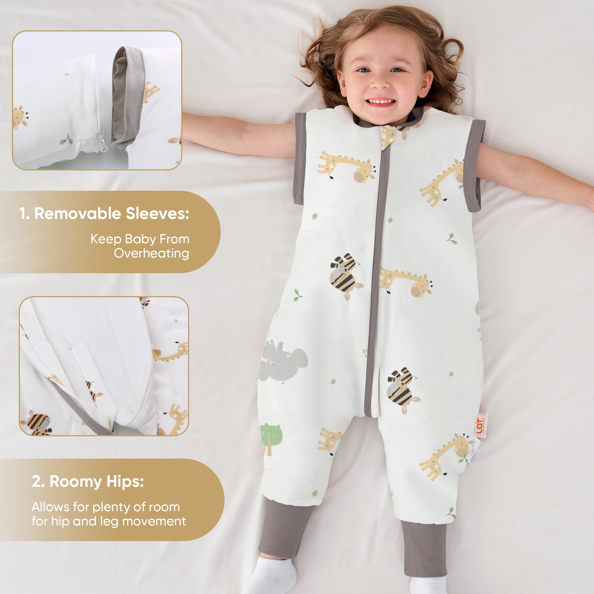 LAT LEE AND TOWN organic cotton sleep bag is soft, breathable, and skin-friendly.