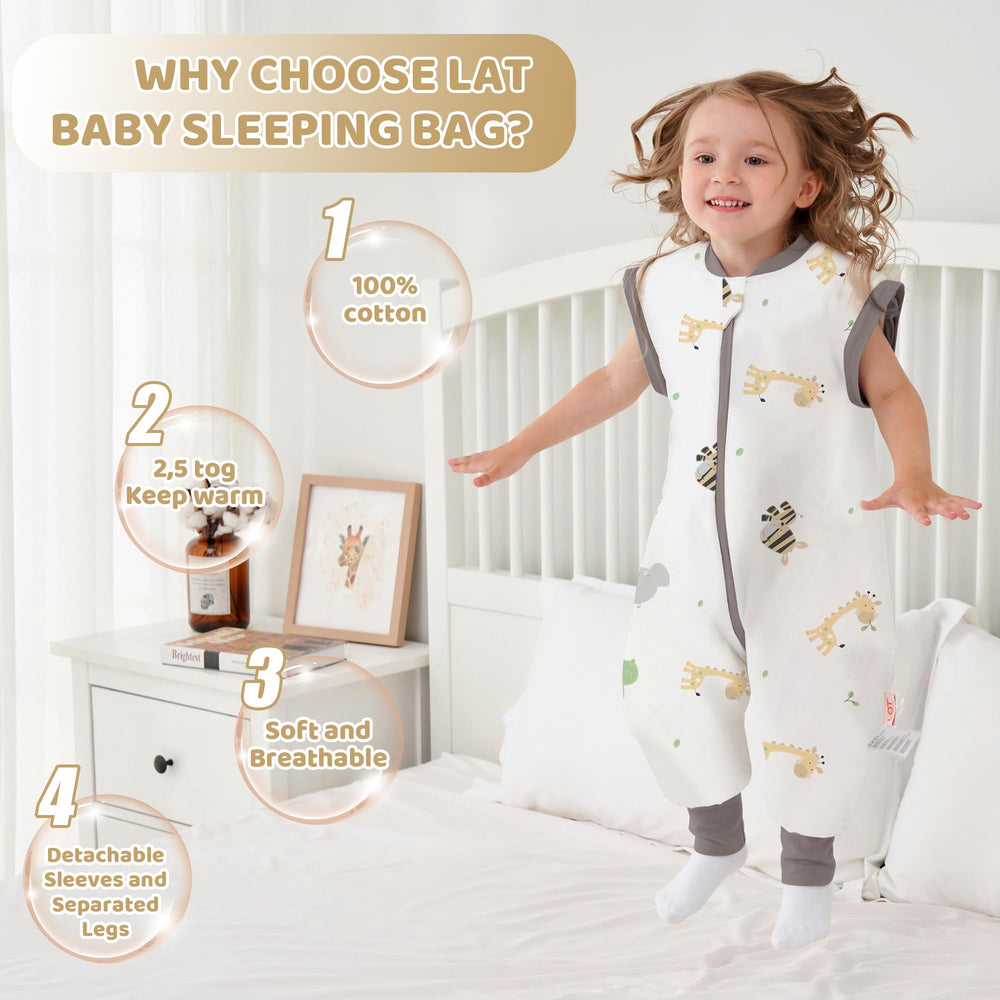 LAT LEE AND TOWN three-way zipper sleep bag enables easy diaper changes without full removal.