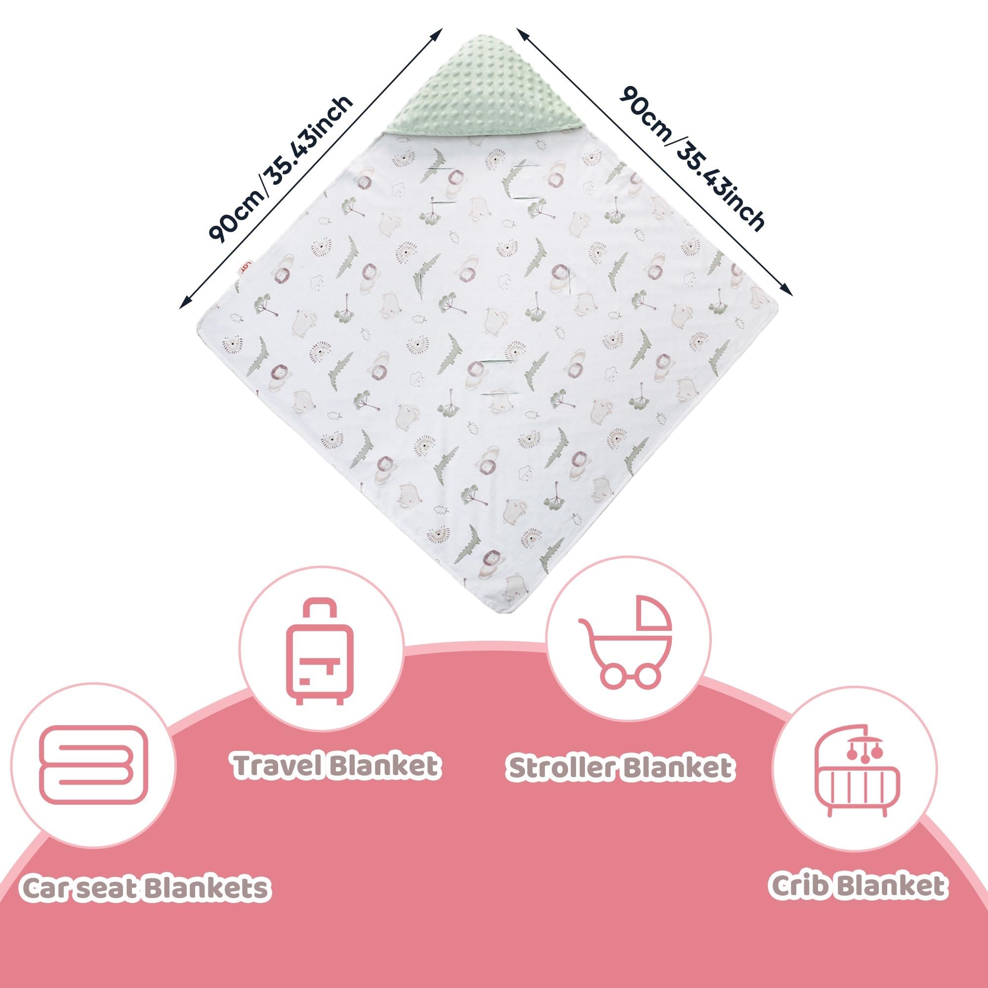 LAT LEE AND TOWN universal blanket fits car seats and strollers for on-the-go comfort.