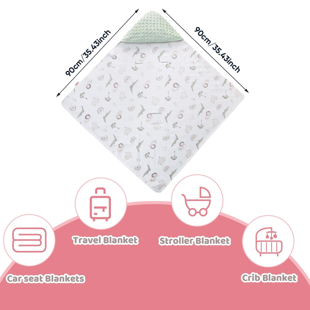 LAT LEE AND TOWN universal blanket fits car seats and strollers for on-the-go comfort.
