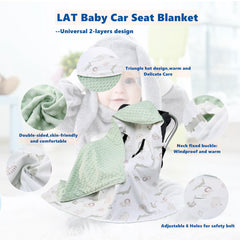 LAT LEE AND TOWN windproof hood keeps baby heads warm during outdoor trips.