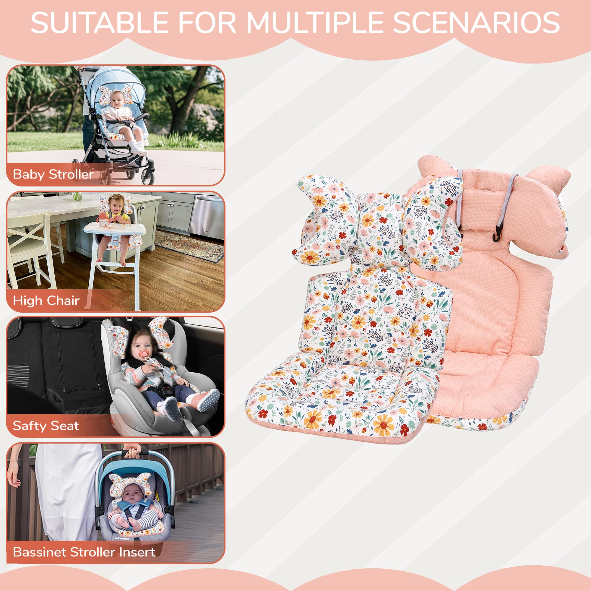LAT LEE AND TOWN floral-leaf pattern liner adds cozy aesthetic