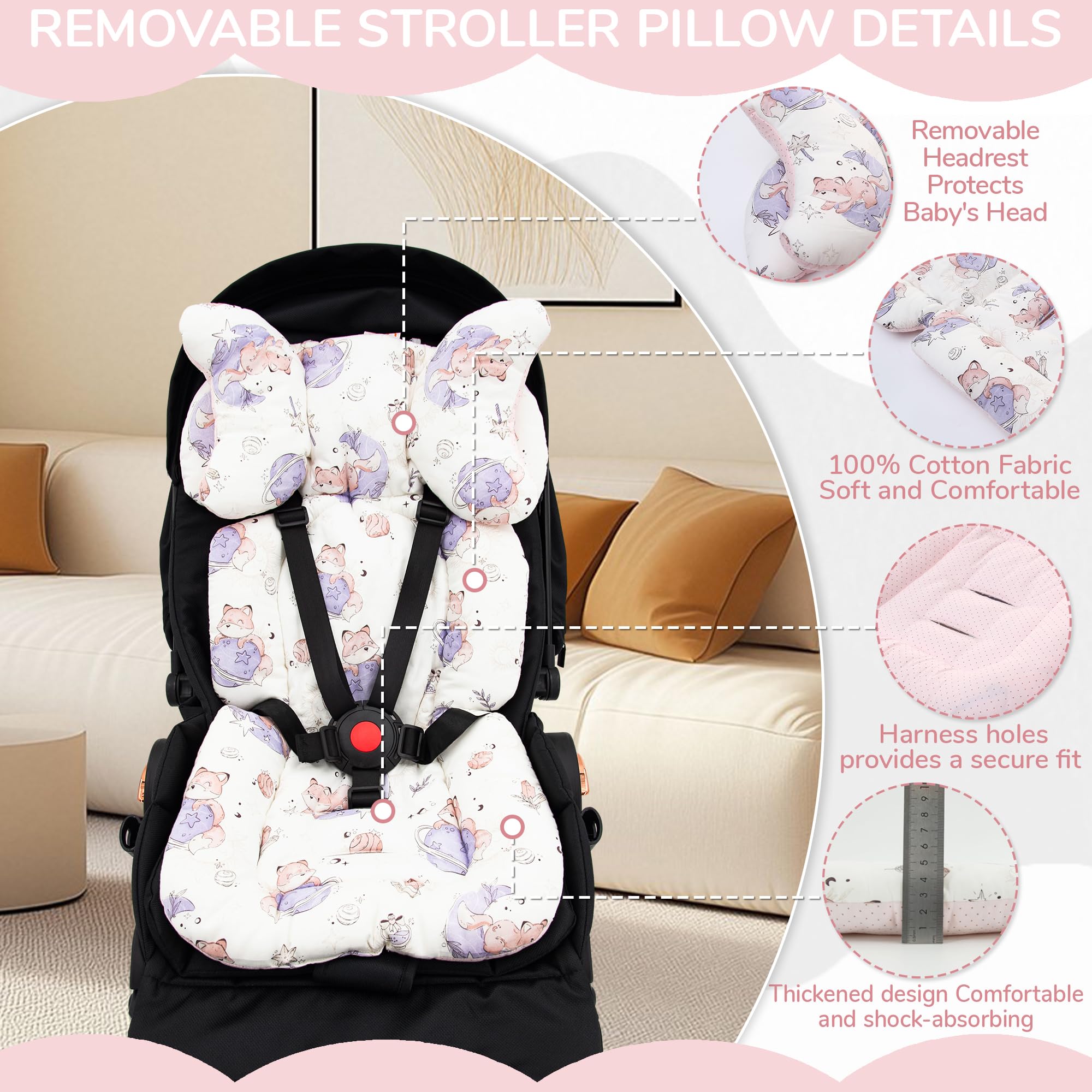 LAT LEE AND TOWN universal stroller liner fits strollers, car seats, and high chairs