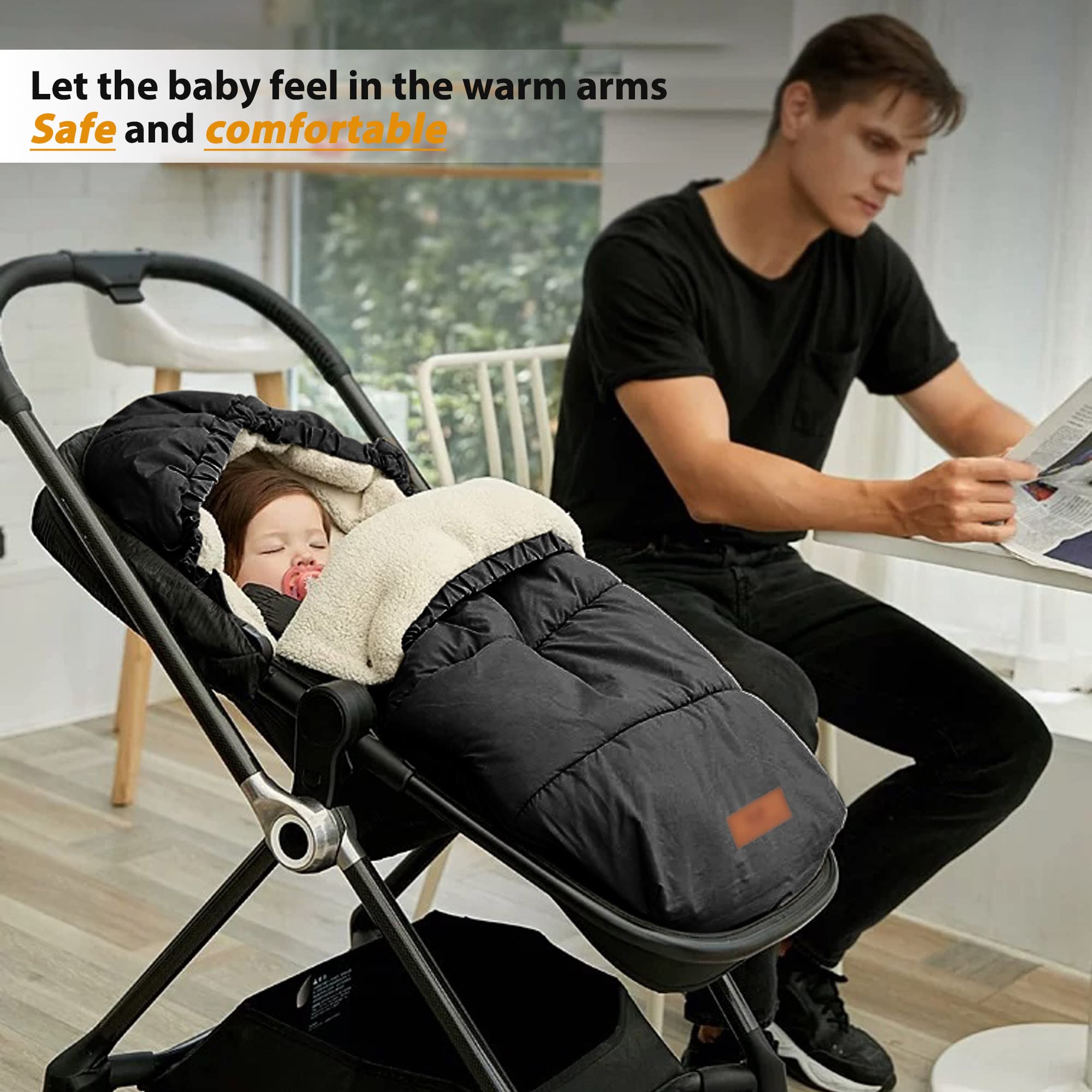 LAT Baby Warm Bunting Bag detachable front zipper converts to cozy seat cover