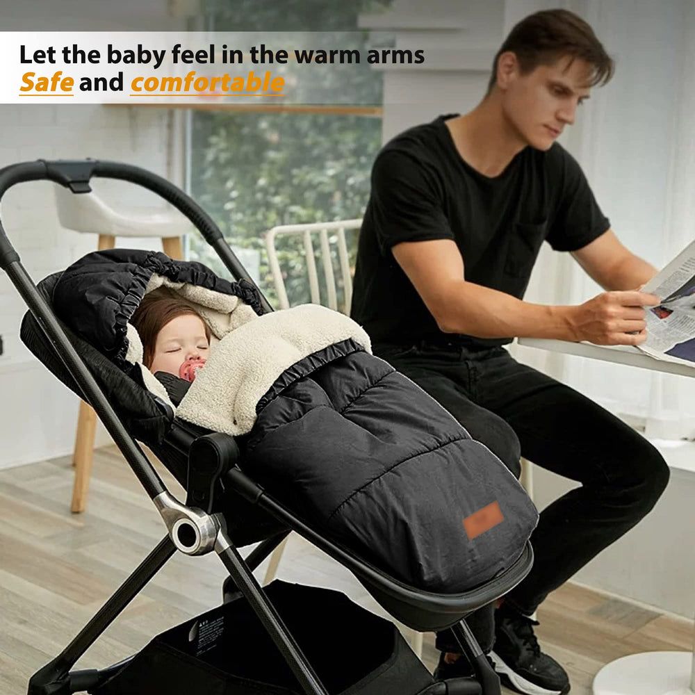 LAT Baby Warm Bunting Bag detachable front zipper converts to cozy seat cover