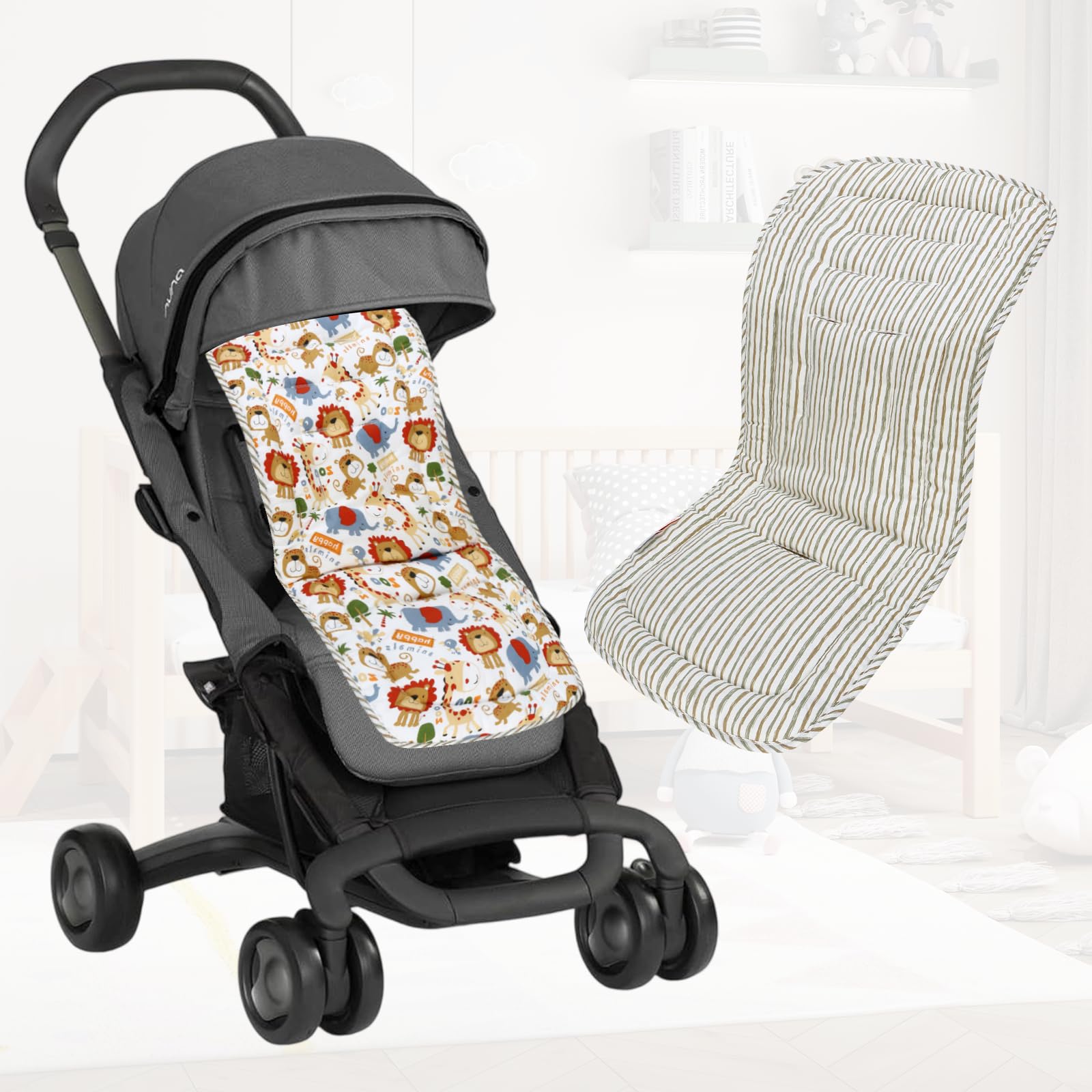 LAT LEE AND TOWN Happy Zoo stroller cushion size 34x78cm fits many car seats and strollers