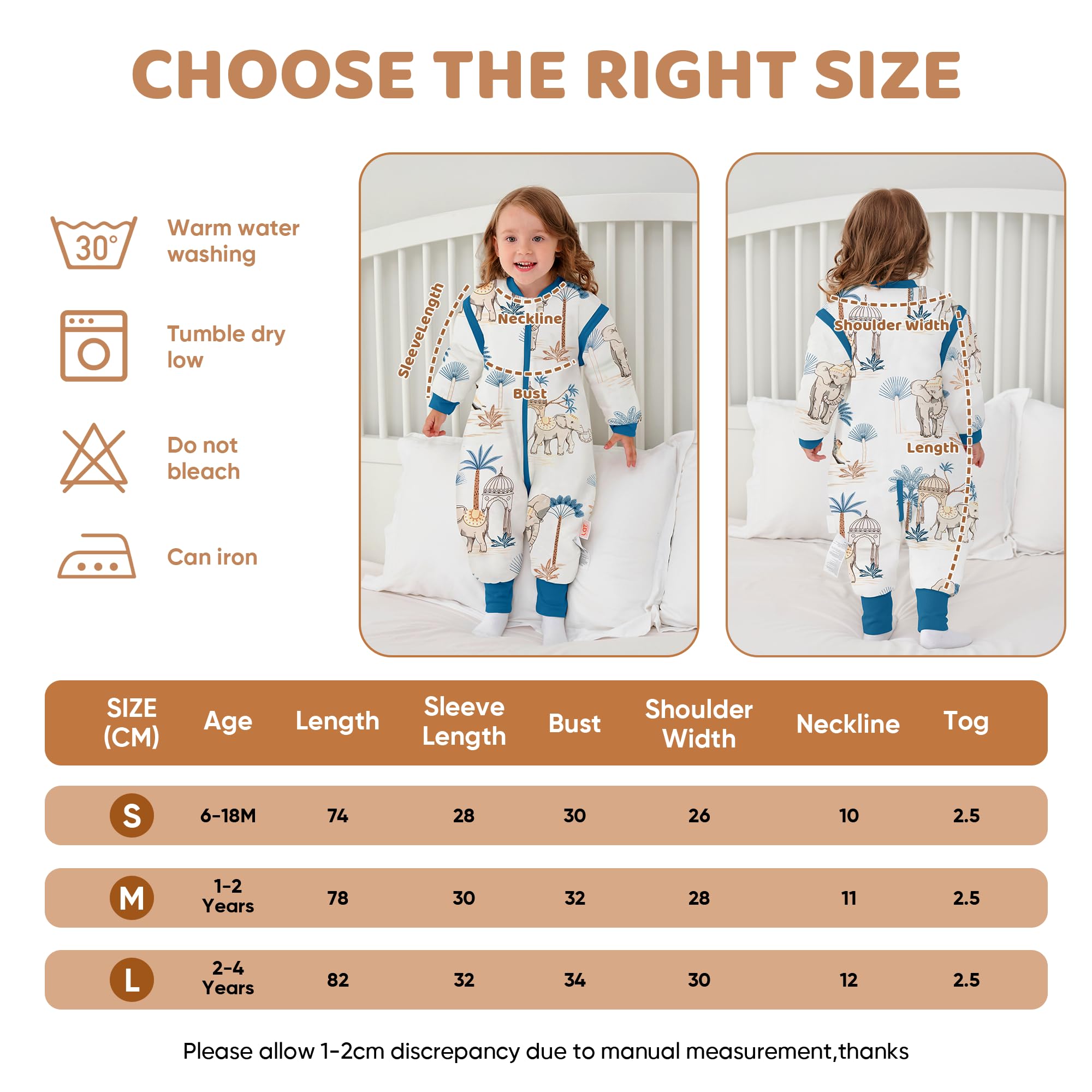 LAT LEE AND TOWN three-way zipper sleepsack for convenient diaper changes