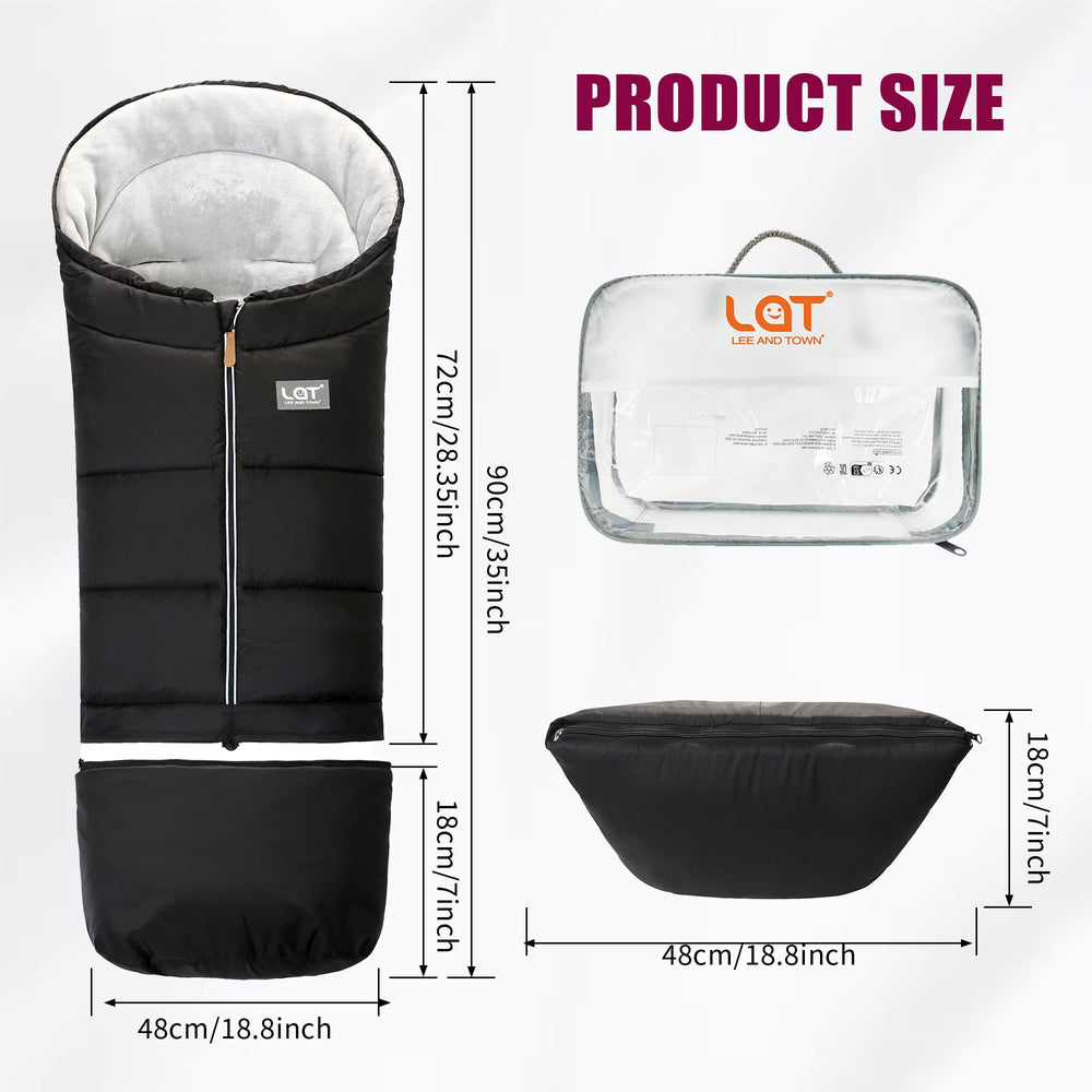 LAT Baby Warm Bunting Bag Tail Detachable shows detachable tail doubles as storage bag