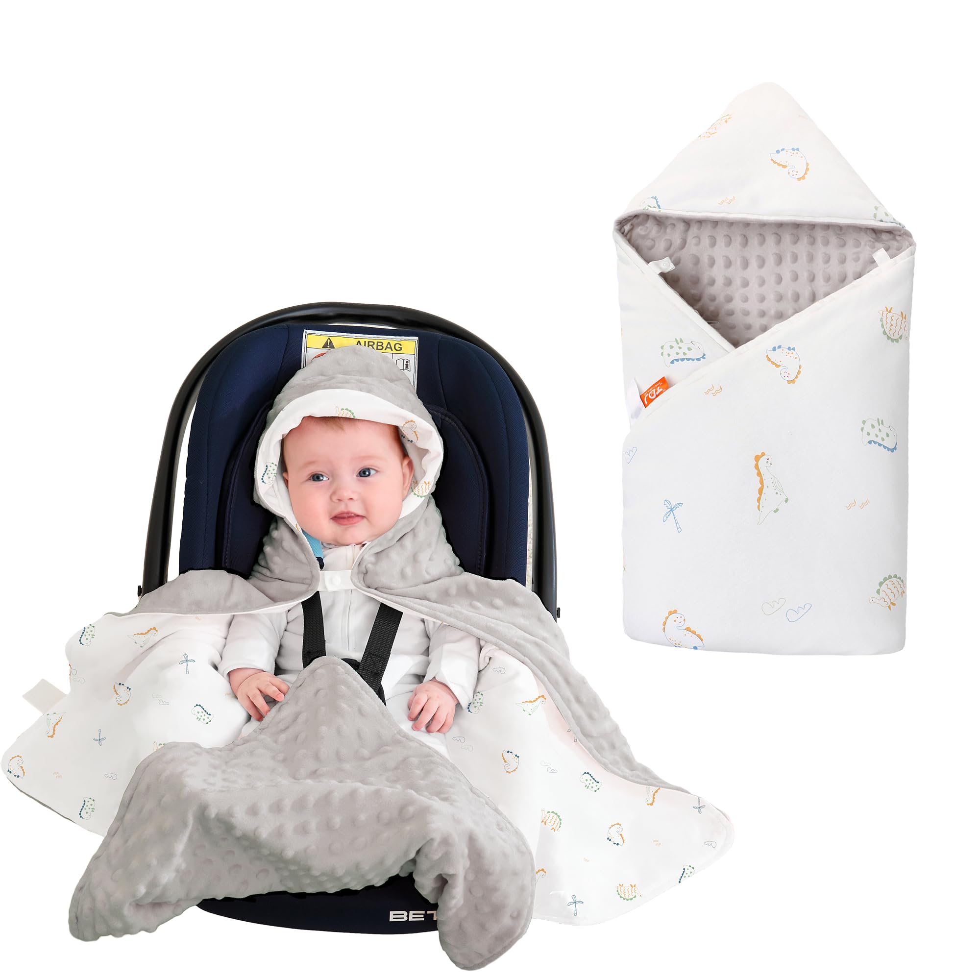 LAT LEE AND TOWN winter car seat blanket folded for quick warmth