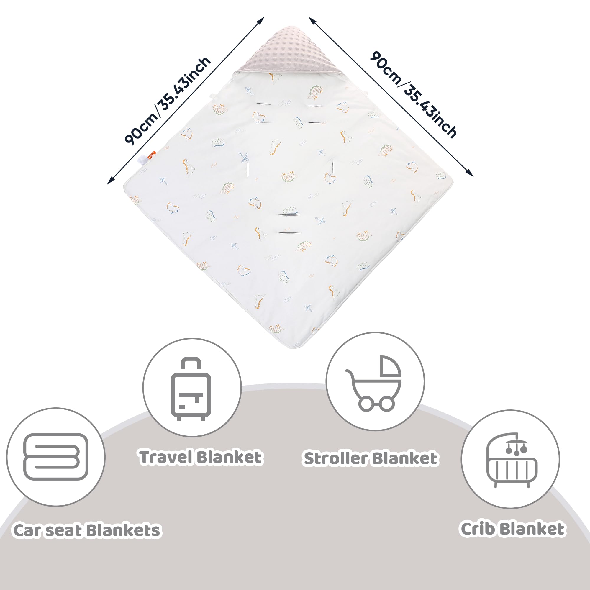 LAT LEE AND TOWN winter car seat blanket on stroller showing universal fit