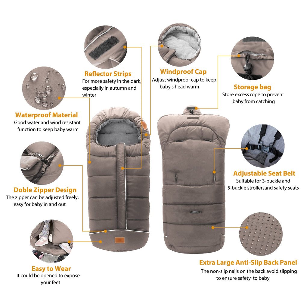 LAT Baby Warm Bunting Bag zipper pull for easy dressing