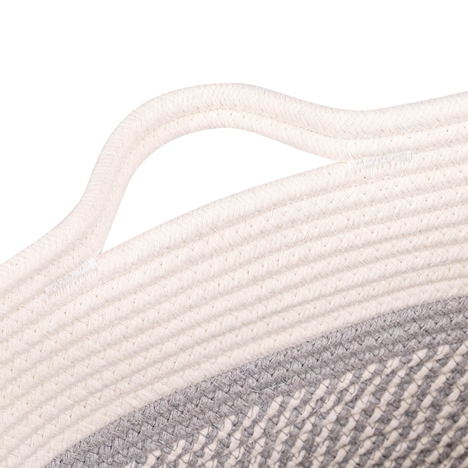 Laughbird collapsible rope-style basket saves space when not in use.
