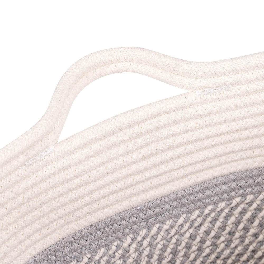 Laughbird collapsible rope-style basket saves space when not in use.