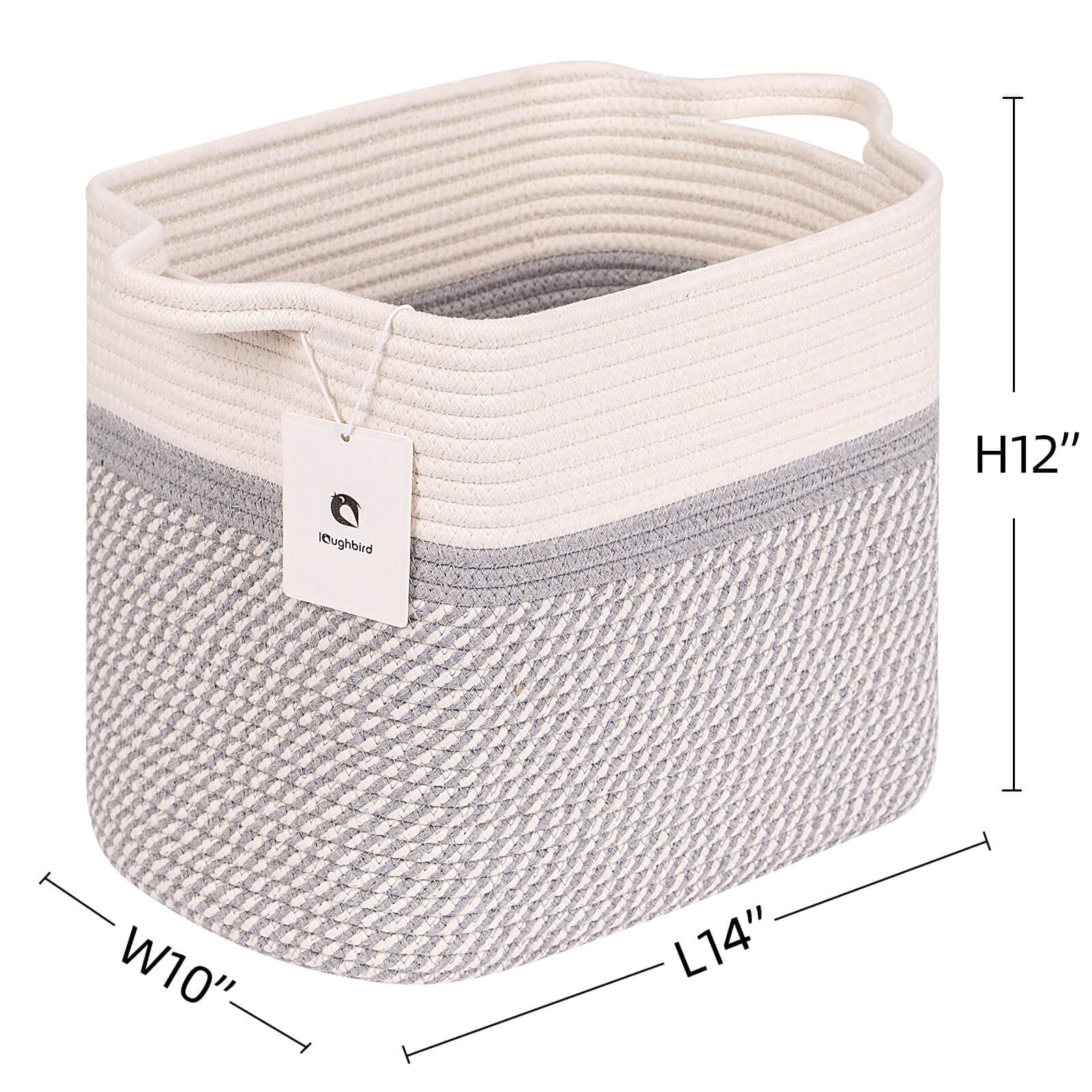 Laughbird toy-storage white-gray enhances closet organization.