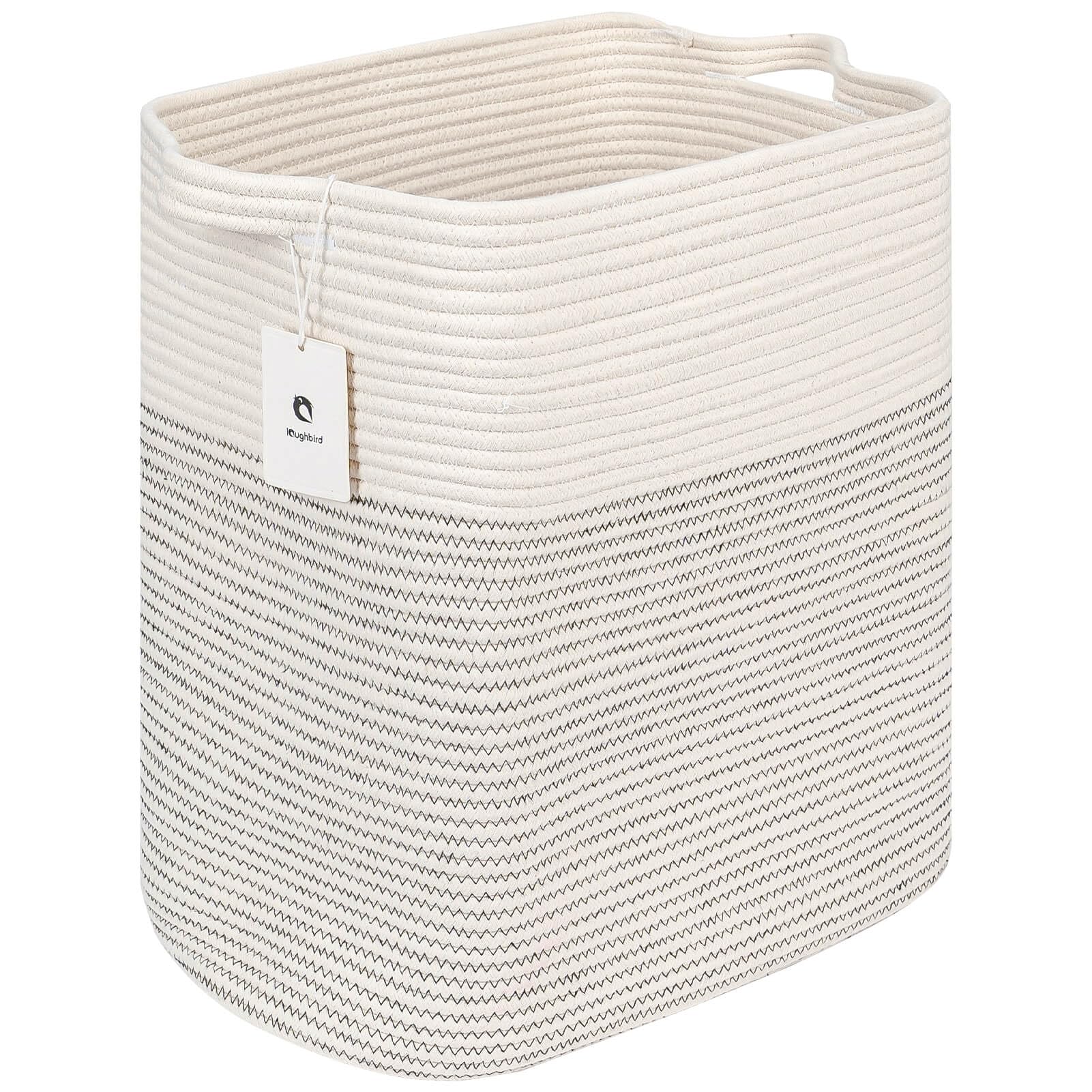 Laughbird tall rectangle profile suggests ample space for bulky linens while maintaining sleek silhouette.