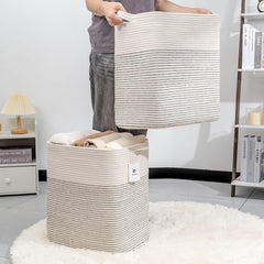 Laughbird storage basket handles close-up shows sturdy grip for easy transport and daily organization.