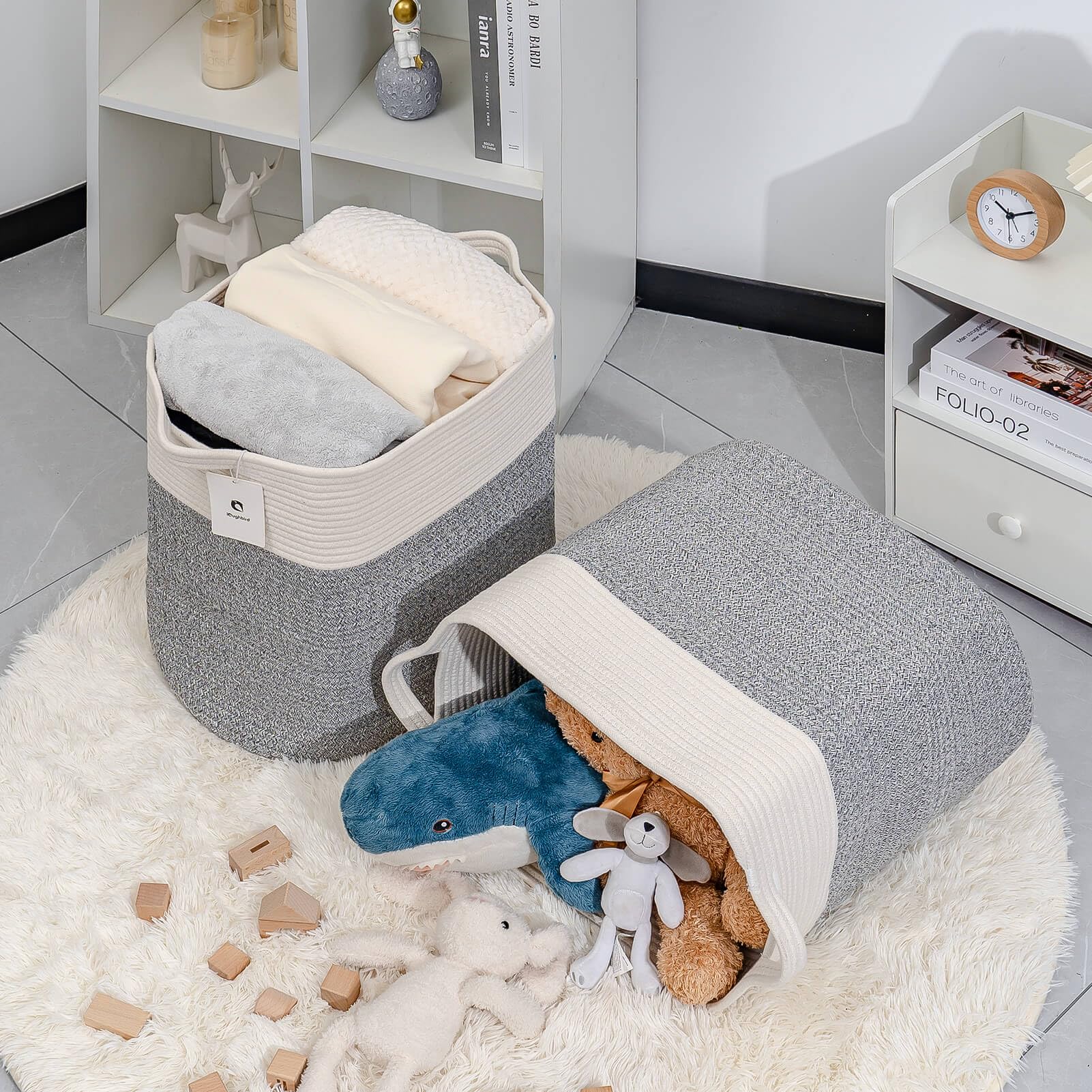 laughbird storage baskets closeup cotton rope weave reveals warm textured finish