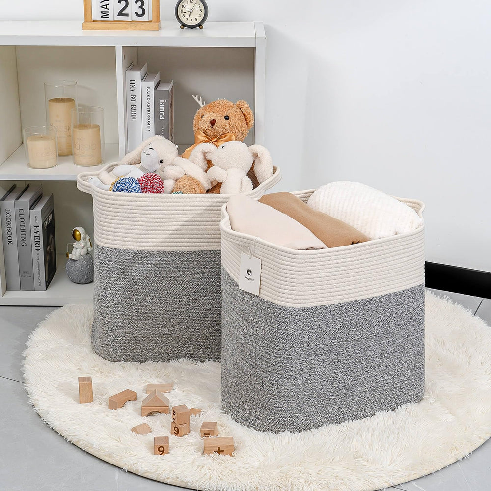 laughbird storage baskets handle detail shows reinforced grips for easy carrying