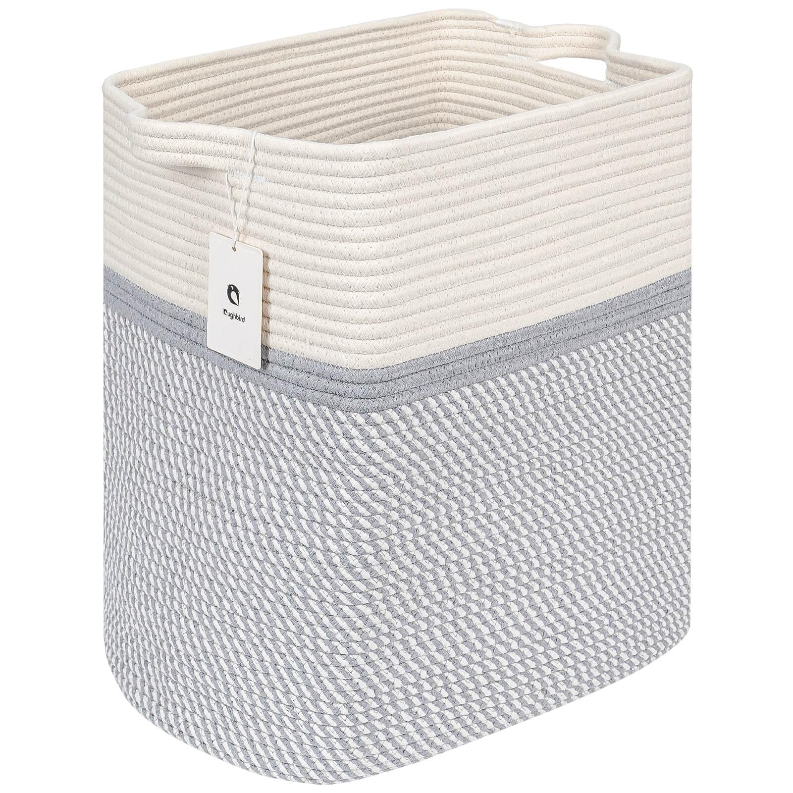 Laughbird storage baskets stackable-look enables organized multi-bin arrangements.