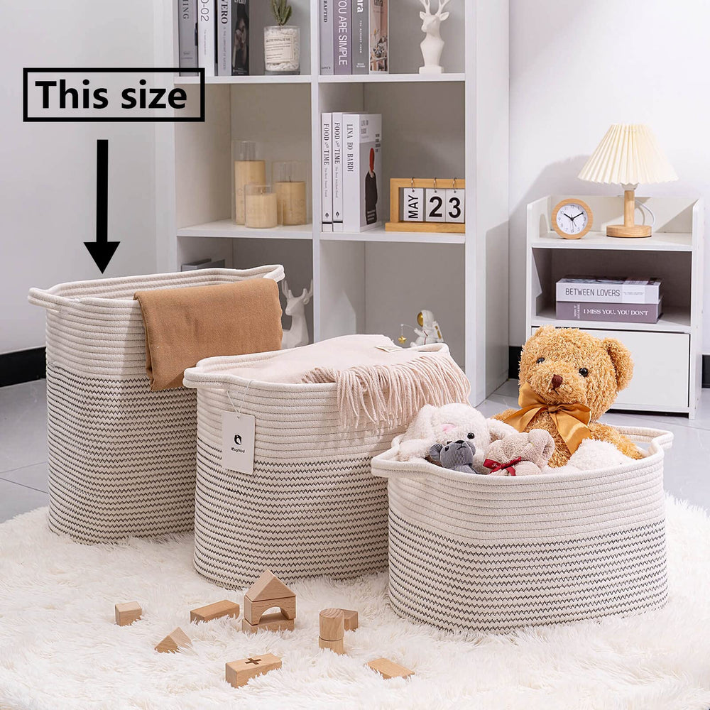 laughbird white black line basket versatile storage for toys and fabrics