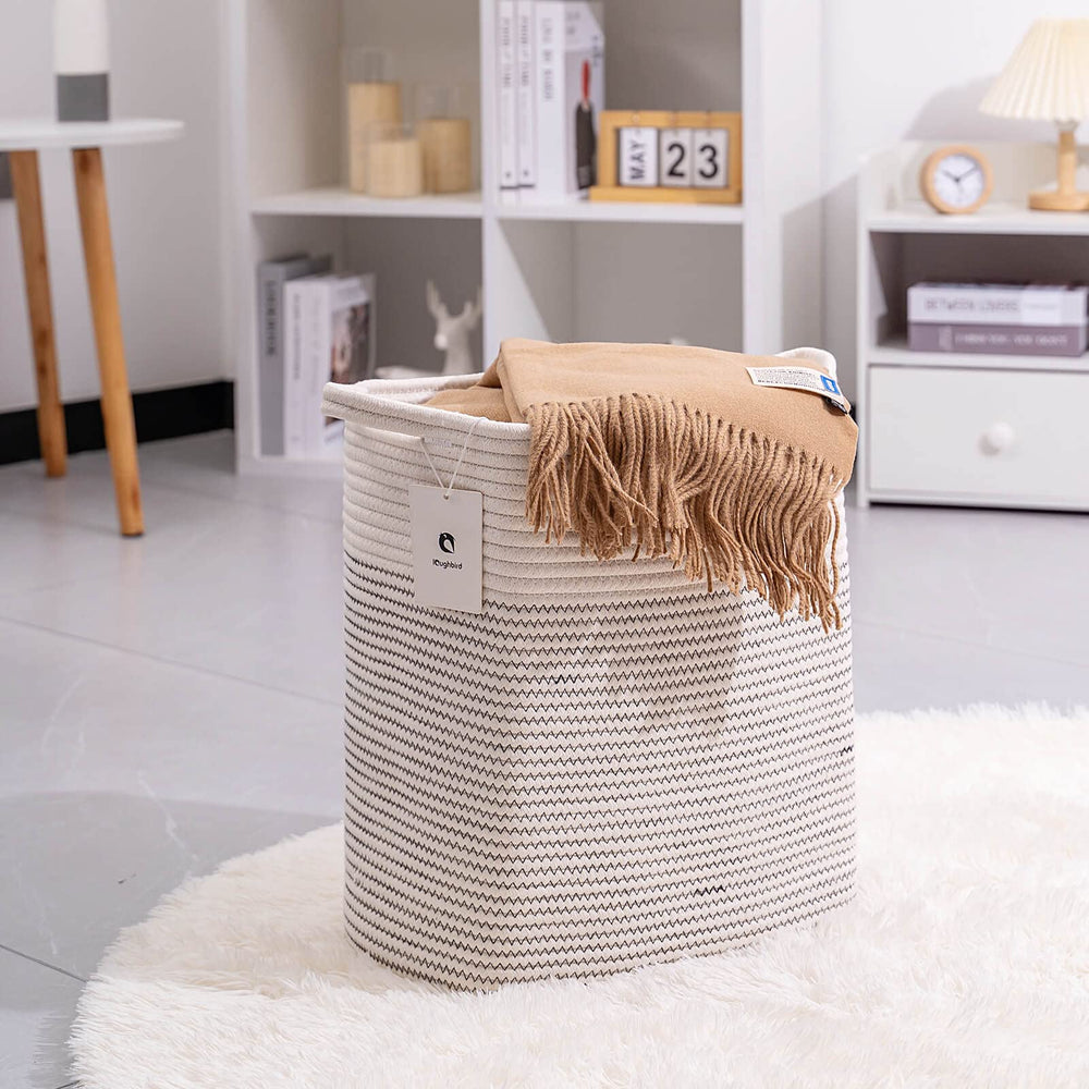 laughbird woven storage basket for shelves keeps items visible and accessible