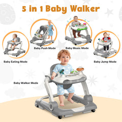 LAUJIA 5-in-1 baby walker adjustable height adapts to growing babies