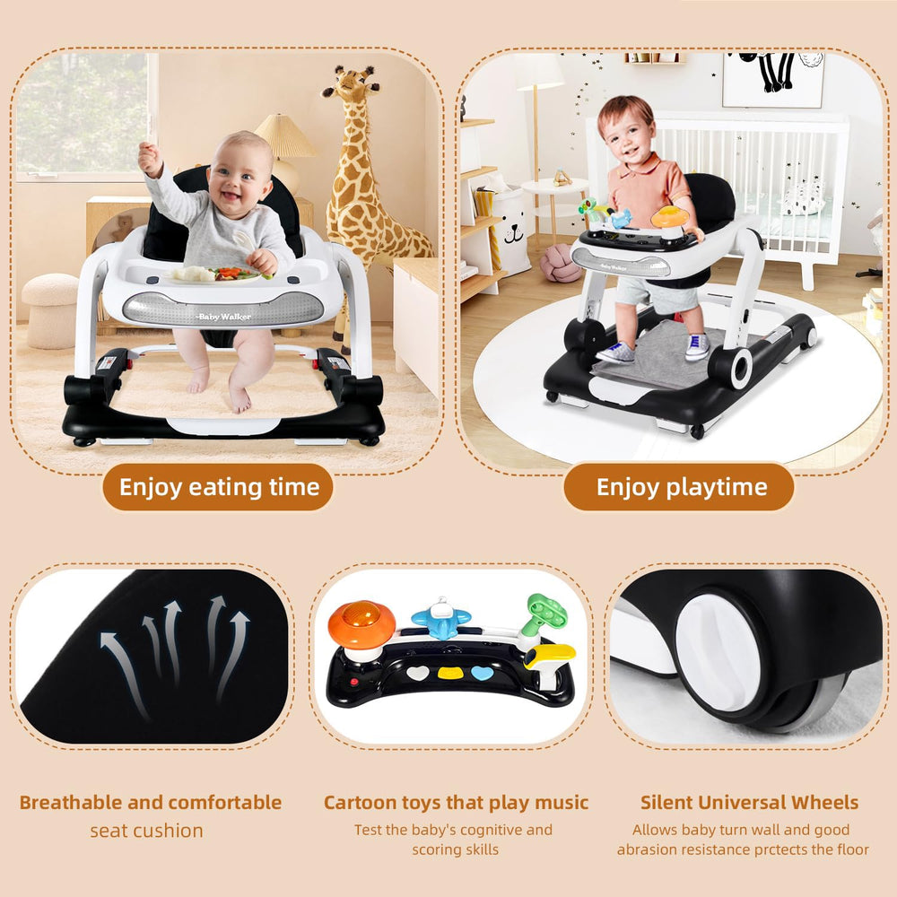 LAUJIA 5-in-1 walker feeding-tray facilitates mealtime on the go.